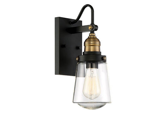 Savoy House 5-2067-51 One Light Wall Mount, Vintage Black w/Warm Brass
