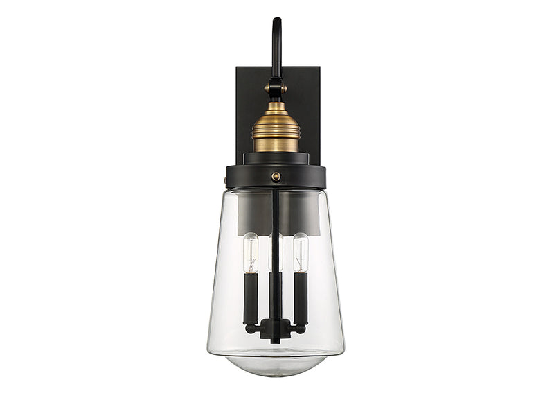 Savoy House 5-2068-51 Three Light Wall Lantern, Vintage Black w/Warm Brass (3)
