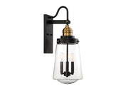 Savoy House 5-2068-51 Three Light Wall Lantern, Vintage Black w/Warm Brass (4)