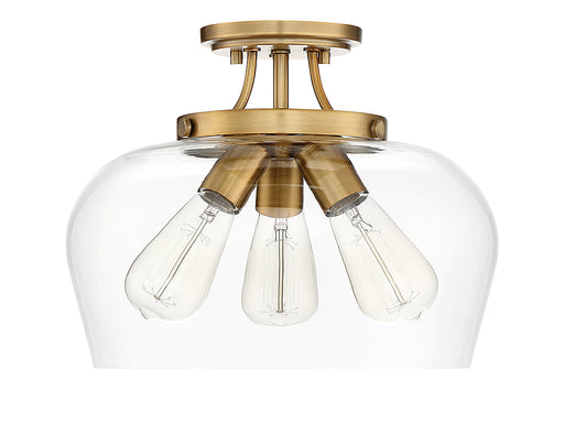 Savoy House 6-4035-3-322 Three Light Semi-Flush Mount, Warm Brass (2)