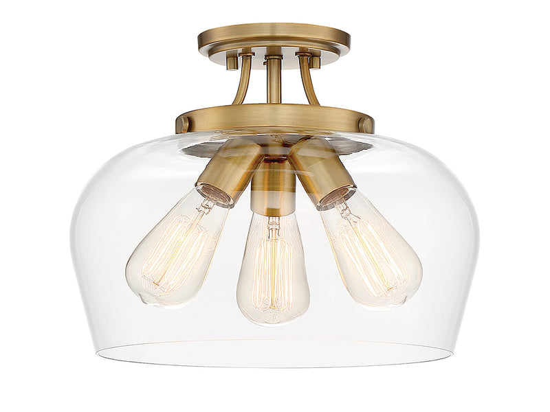 Savoy House 6-4035-3-322 Three Light Semi-Flush Mount, Warm Brass (3)