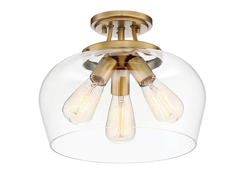 Savoy House 6-4035-3-322 Three Light Semi-Flush Mount, Warm Brass (4)