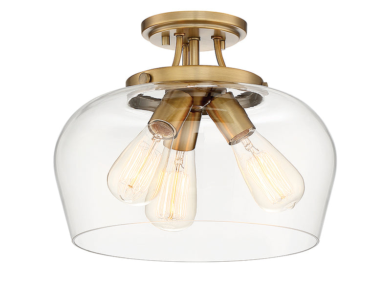 Savoy House 6-4035-3-322 Three Light Semi-Flush Mount, Warm Brass (5)