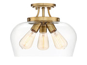 Savoy House 6-4035-3-322 Three Light Semi-Flush Mount, Warm Brass