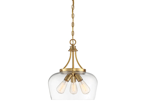 Savoy House 7-4034-3-322 Three Light Pendant, Warm Brass