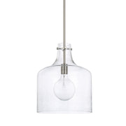 Capital Lighting 325712BN Crawford One Light Pendant, Brushed Nickel Main Image.jpg