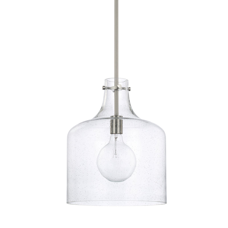 Capital Lighting 325712BN Crawford One Light Pendant, Brushed Nickel Main Image.jpg