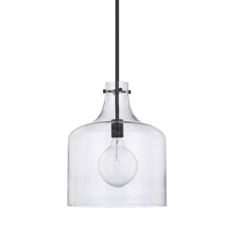 Capital Lighting 325712MB Crawford One Light Pendant, Matte Black Main Image.jpg