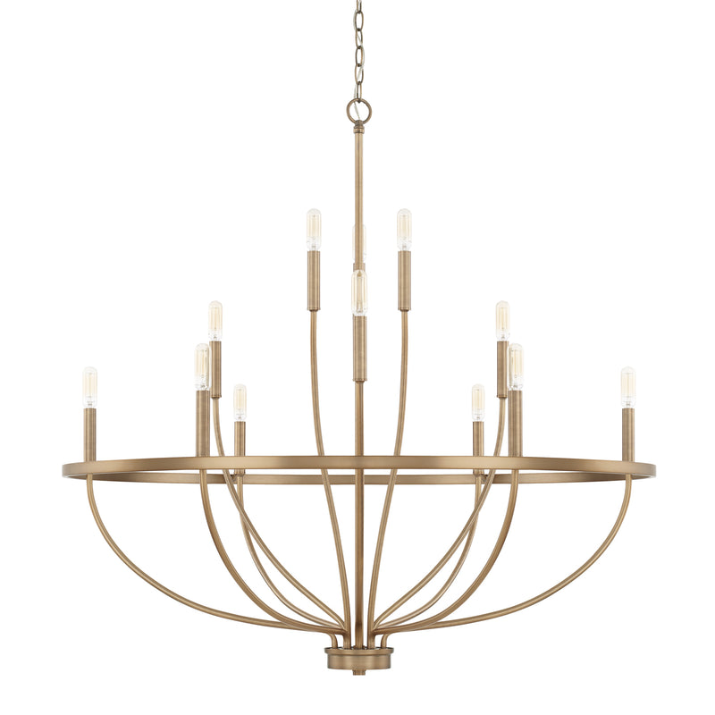 Capital Lighting 428501AD Greyson 12 Light Chandelier, Aged Brass Main Image.jpg
