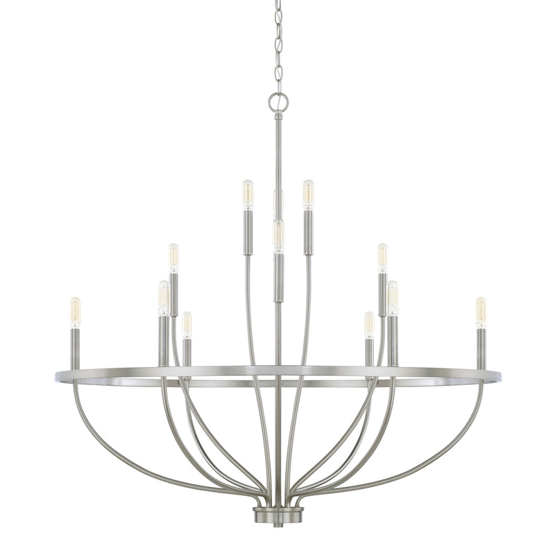 Capital Lighting 428501BN Greyson 12 Light Chandelier, Brushed Nickel Main Image.jpg