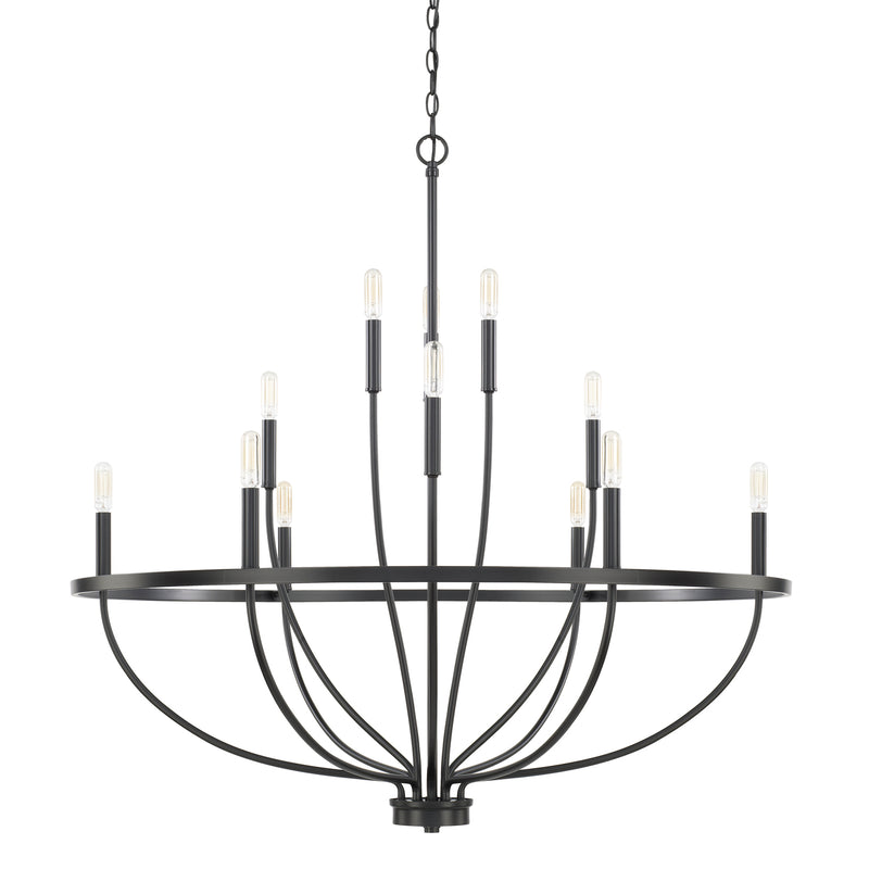 Capital Lighting 428501MB Greyson 12 Light Chandelier, Matte Black Main Image.jpg