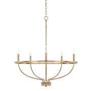 Capital Lighting 428551AD Greyson Five Light Chandelier, Aged Brass Main Image.jpg