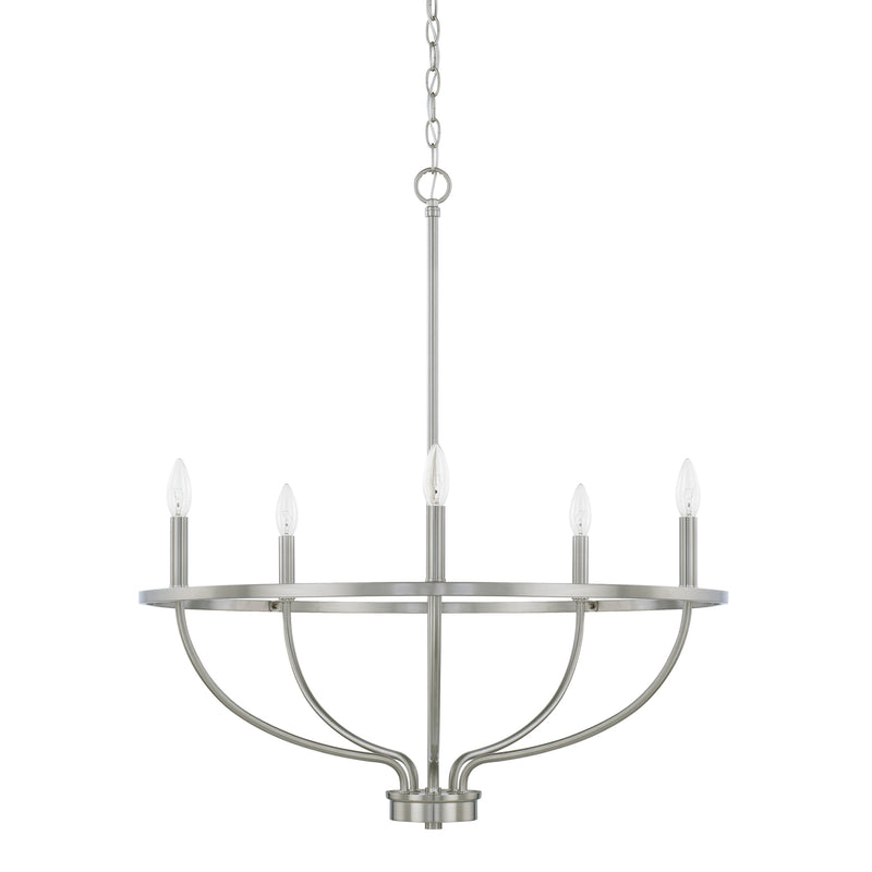 Capital Lighting 428551BN Greyson Five Light Chandelier, Brushed Nickel Main Image.jpg
