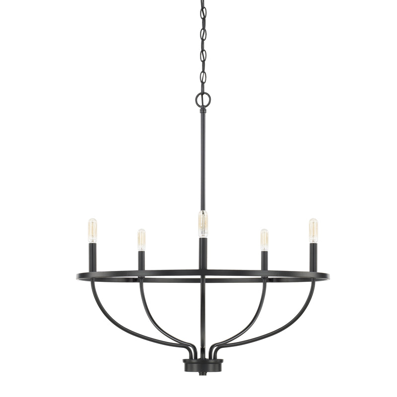 Capital Lighting 428551MB Greyson Five Light Chandelier, Matte Black Main Image.jpg