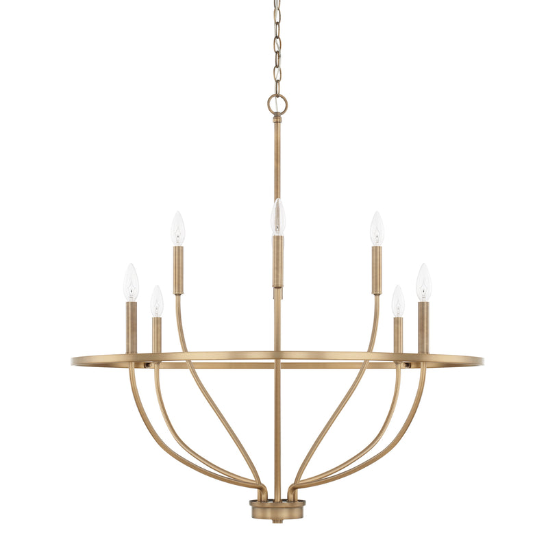 Capital Lighting 428581AD Greyson Eight Light Chandelier, Aged Brass Main Image.jpg