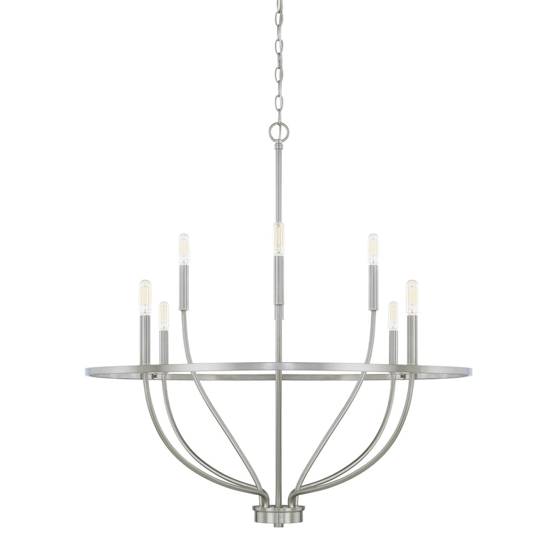 Capital Lighting 428581BN Greyson Eight Light Chandelier, Brushed Nickel Main Image.jpg