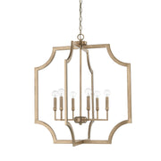 Capital Lighting 526161AD Lesley Six Light Foyer Pendant, Aged Brass Main Image.jpg