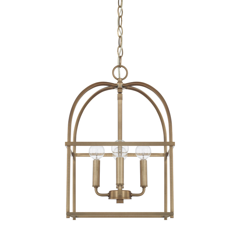 Capital Lighting 527542AD Aubrey Four Light Foyer Pendant, Aged Brass Main Image.jpg