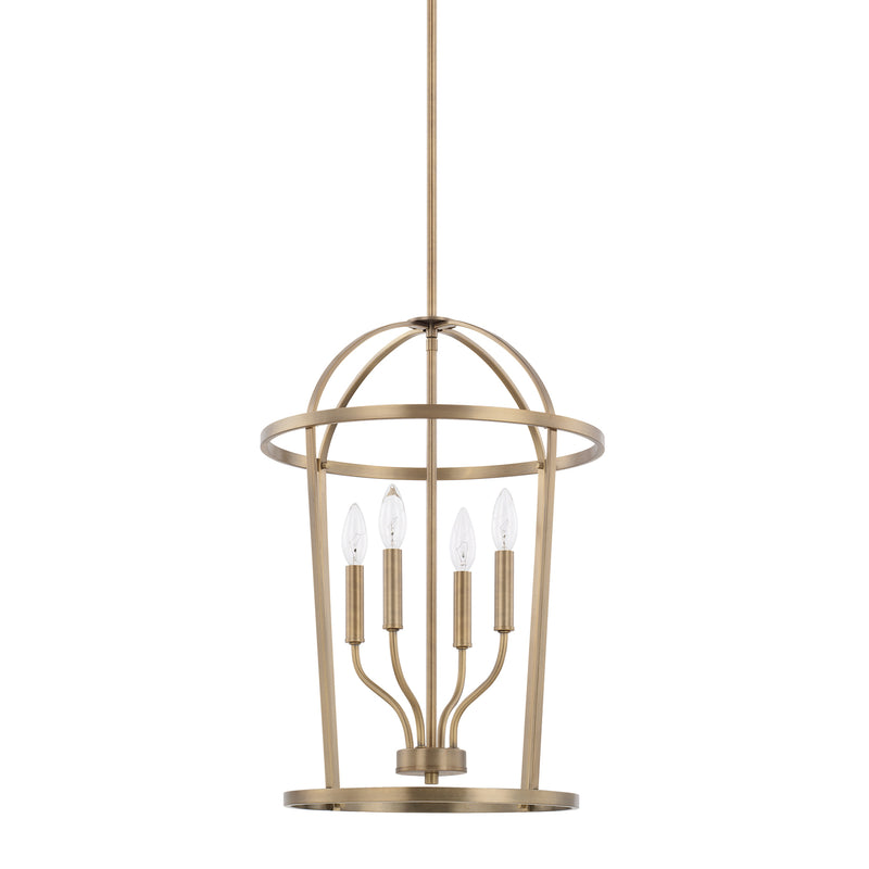 Capital Lighting 528541AD Greyson Four Light Foyer Pendant, Aged Brass Main Image.jpg