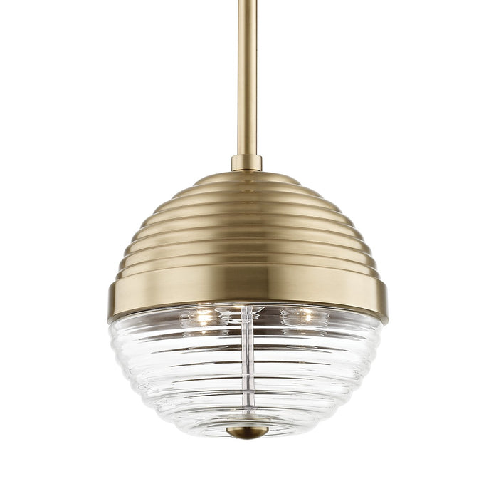 Hudson Valley 1210-AGB Easton Three Light Pendant, Aged Brass Main Image.jpg