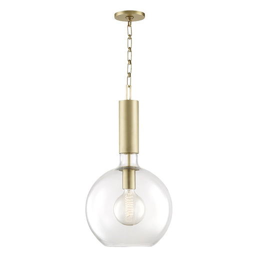 Hudson Valley 1413-AGB Raleigh One Light Pendant, Aged Brass Main Image.jpg