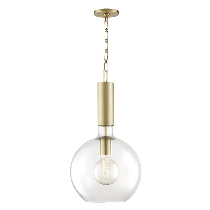 Hudson Valley 1413-AGB Raleigh One Light Pendant, Aged Brass Main Image.jpg