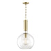 Hudson Valley 1413-AGB Raleigh One Light Pendant, Aged Brass Main Image.jpg