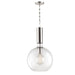 Hudson Valley 1413-PN Raleigh One Light Pendant, Polished Nickel Main Image.jpg