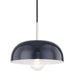 Mitzi H199701S-PN/NVY Avery One Light Pendant, Polished Nickel/Navy Main Image.jpg