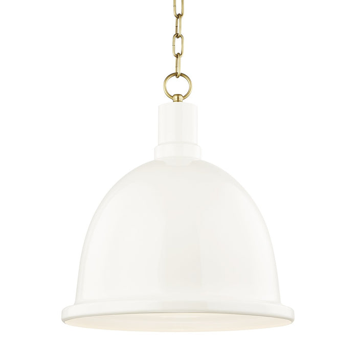 Mitzi H238701L-AGB/CR Blair One Light Pendant, Aged Brass/Cream Main Image.jpg