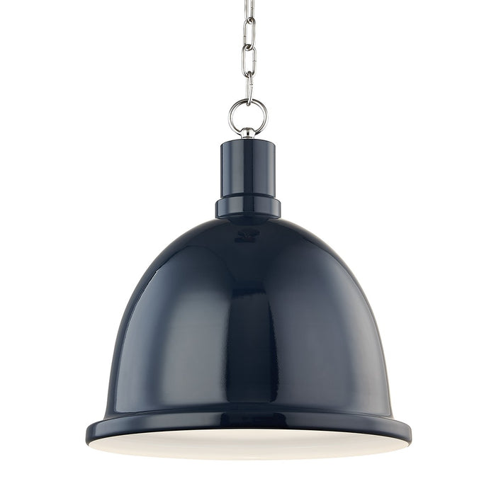 Mitzi H238701L-PN/NVY Blair One Light Pendant, Polished Nickel/Navy Main Image.jpg