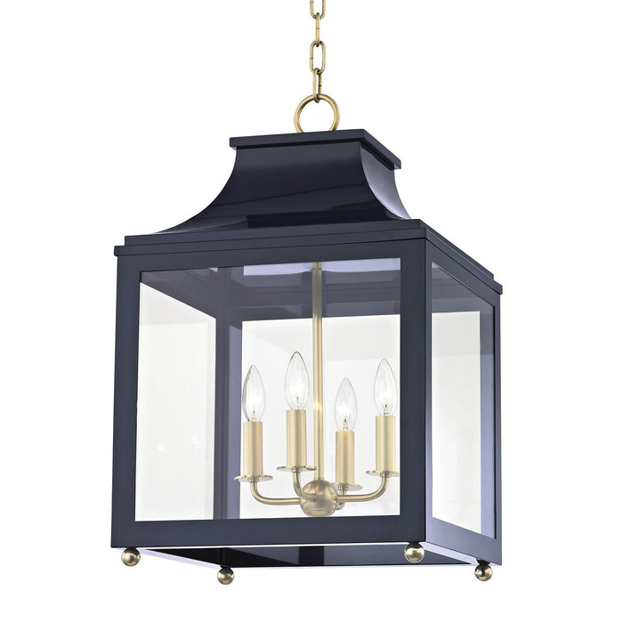 Mitzi H259704L-AGB/NVY Leigh Four Light Pendant, Aged Brass/Navy Main Image.jpg