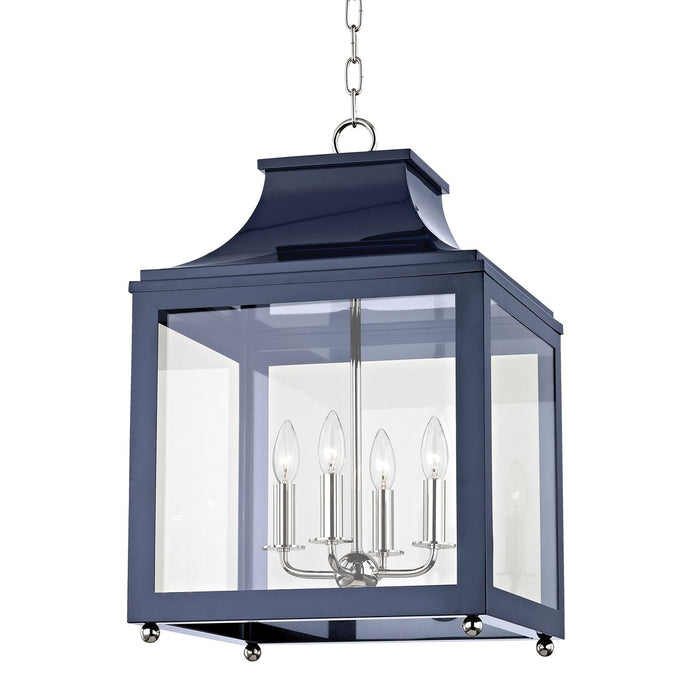 Mitzi H259704L-PN/NVY Leigh Four Light Pendant, Polished Nickel/Navy Main Image.jpg