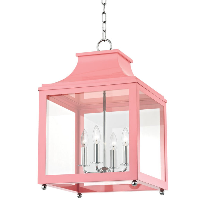 Mitzi H259704L-PN/PK Leigh Four Light Pendant, Polished Nickel/Pink Main Image.jpg