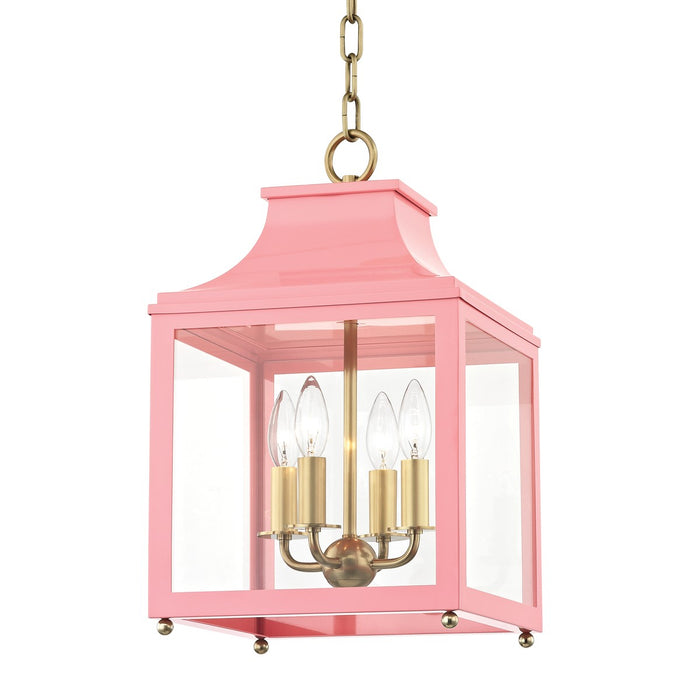 Mitzi H259704S-AGB/PK Leigh Four Light Pendant, Aged Brass/Pink Main Image.jpg