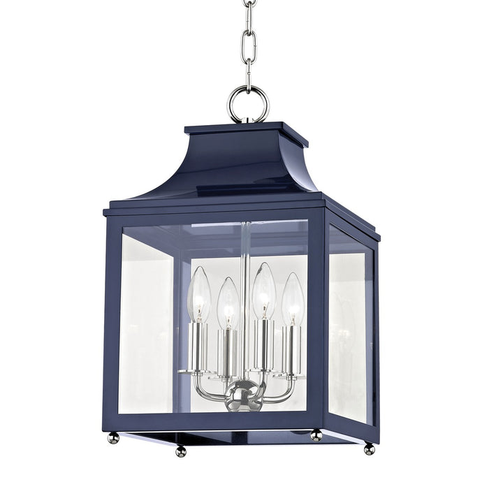 Mitzi H259704S-PN/NVY Leigh Four Light Pendant, Polished Nickel/Navy Main Image.jpg