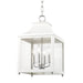 Mitzi H259704S-PN/WH Leigh Four Light Pendant, Polished Nickel/White Main Image.jpg