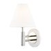 Mitzi H264101-PN/WH Robbie One Light Wall Sconce, Polished Nickel/White Main Image.jpg