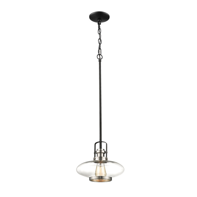 Millennium 111-SN/MB One Light Mini Pendant, Satin Nickel/Matte Black Main Image.jpg