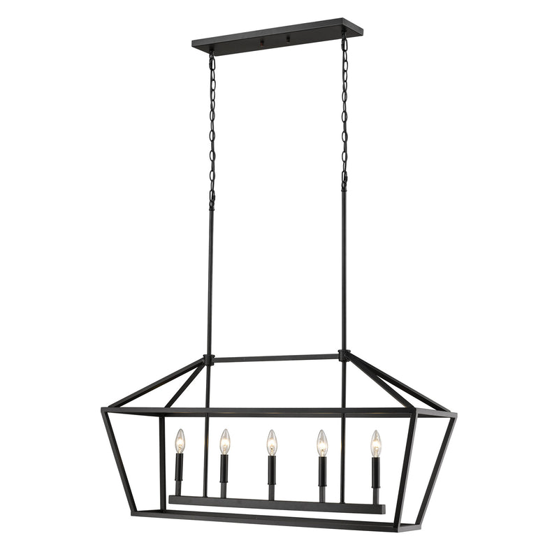 Millennium 3245-MB Five Light Pendant, Matte Black Main Image.jpg