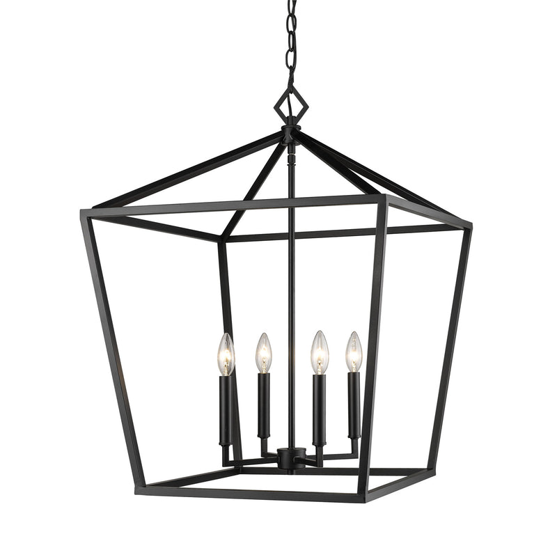 Millennium 3254-MB Four Light Pendant, Matte Black Main Image.jpg