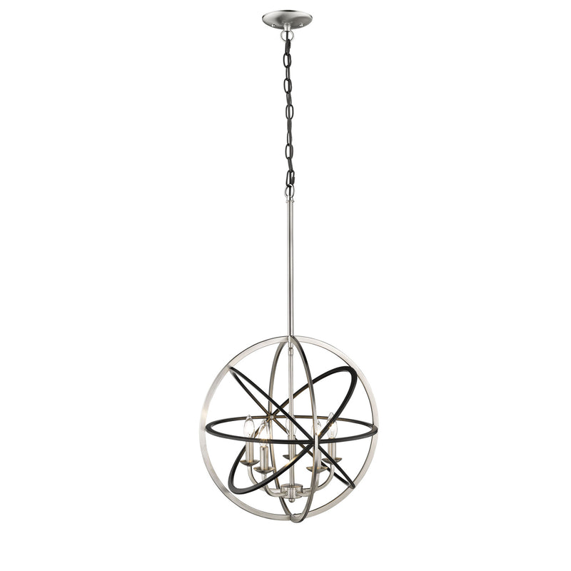 Millennium 3397-MB/BN Five Light Pendant, Matte Black/Brushed Nickel Main Image.jpg