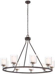 Minka-Lavery 3087-416 Studio 5 Nine Light Chandelier, Painted Bronze W/Natural Brush Main Image.jpg
