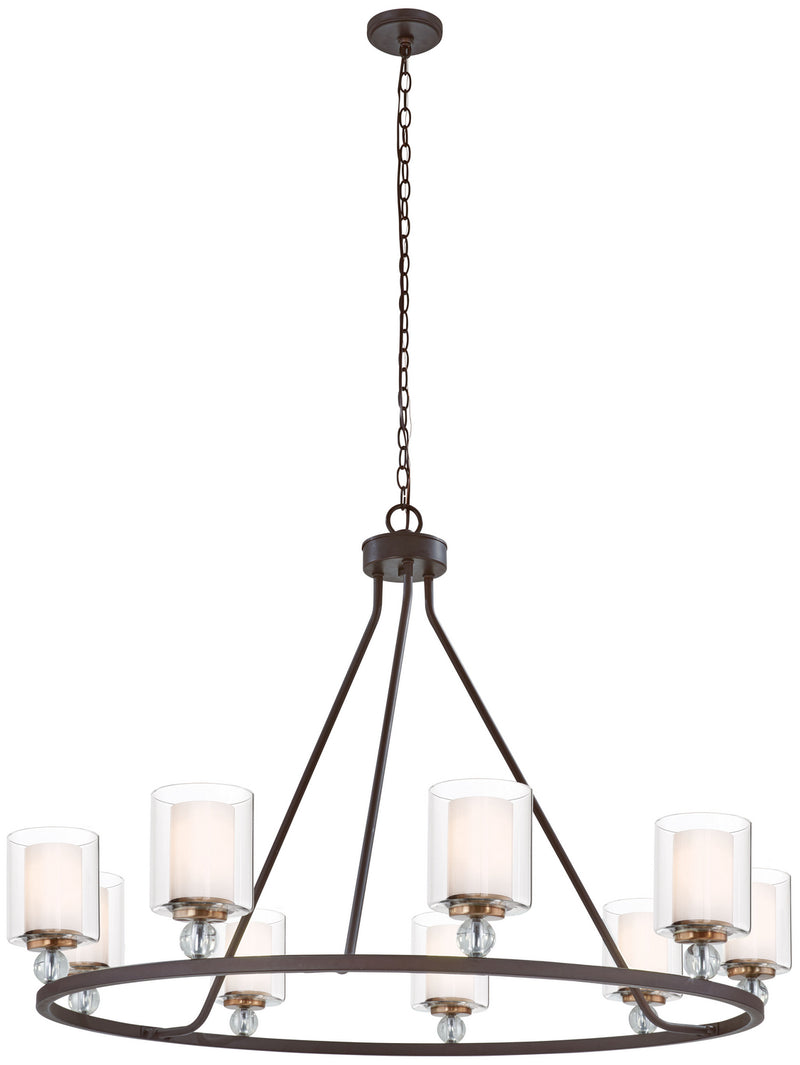 Minka-Lavery 3087-416 Studio 5 Nine Light Chandelier, Painted Bronze W/Natural Brush Main Image.jpg