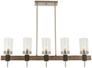 Minka-Lavery 4635-106 Bridlewood Five Light Island Pendant, Stone Grey W/Brushed Nickel Main Image.jpg