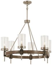 Minka-Lavery 4636-106 Bridlewood Six Light Chandelier, Stone Grey W/Brushed Nickel Main Image.jpg