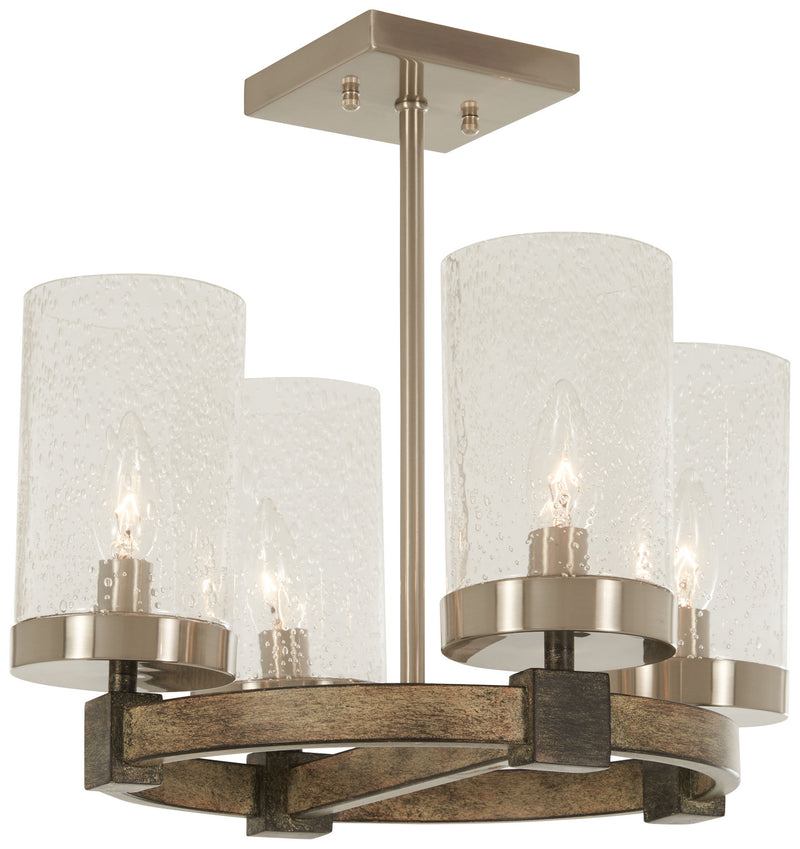 Minka-Lavery 4637-106 Bridlewood Four Light Semi Flush Mount, Stone Grey W/Brushed Nickel Main Image.jpg