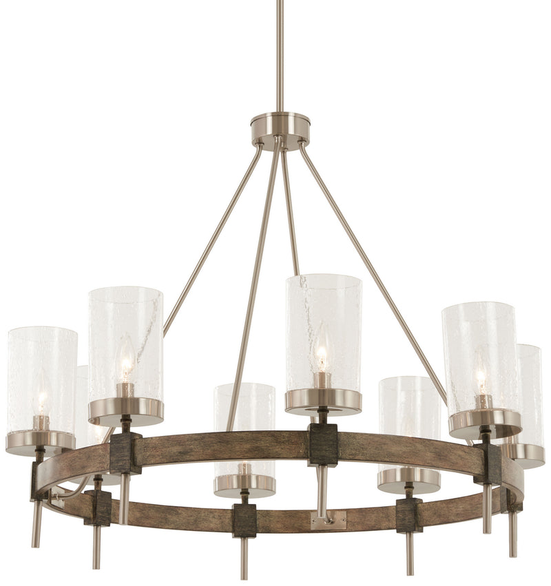 Minka-Lavery 4638-106 Bridlewood Eight Light Chandelier, Stone Grey W/Brushed Nickel Main Image.jpg