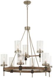 Minka-Lavery 4639-106 Bridlewood Nine Light Chandelier, Stone Grey W/Brushed Nickel Main Image.jpg