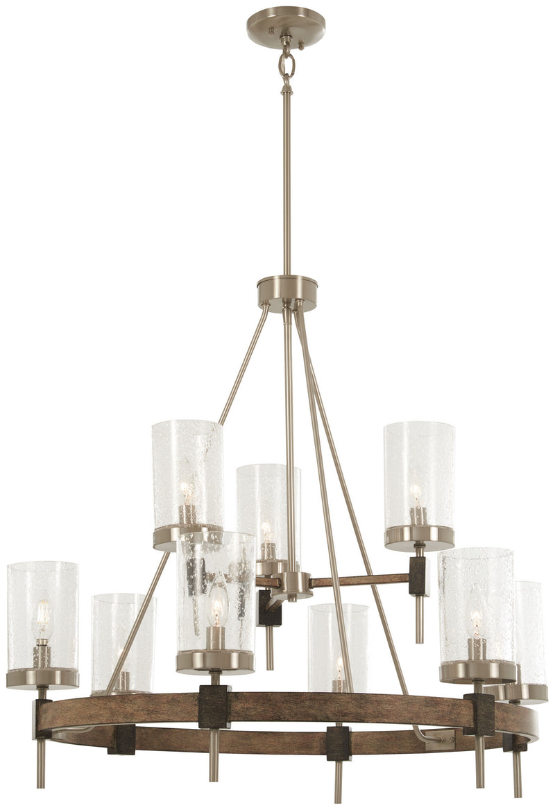 Minka-Lavery 4639-106 Bridlewood Nine Light Chandelier, Stone Grey W/Brushed Nickel Main Image.jpg